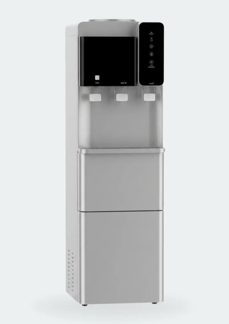 Dispenser platinado top de gama con fabricadora de hielo y panel táctil